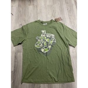 BORN FLY OLIVE GREEN MENS SHORT SLEEVE T-SHIRT SIZE 2XL NEW